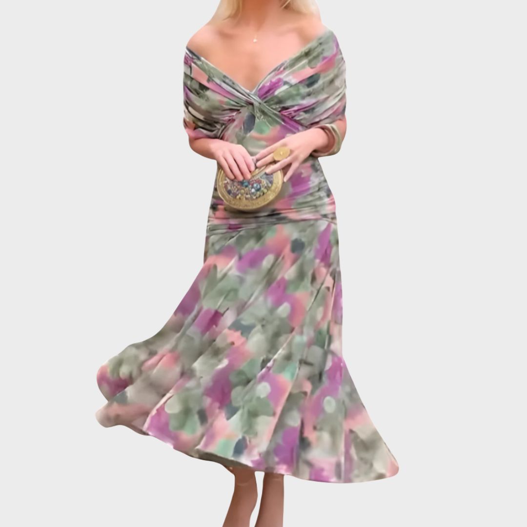 Renata | Women's Off-Shoulder Ruched Maxi Dress