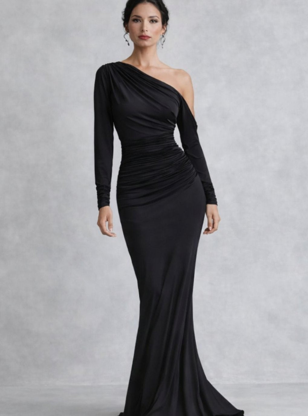 Pauline | Women's One Shoulder Ruched Maxi Dress