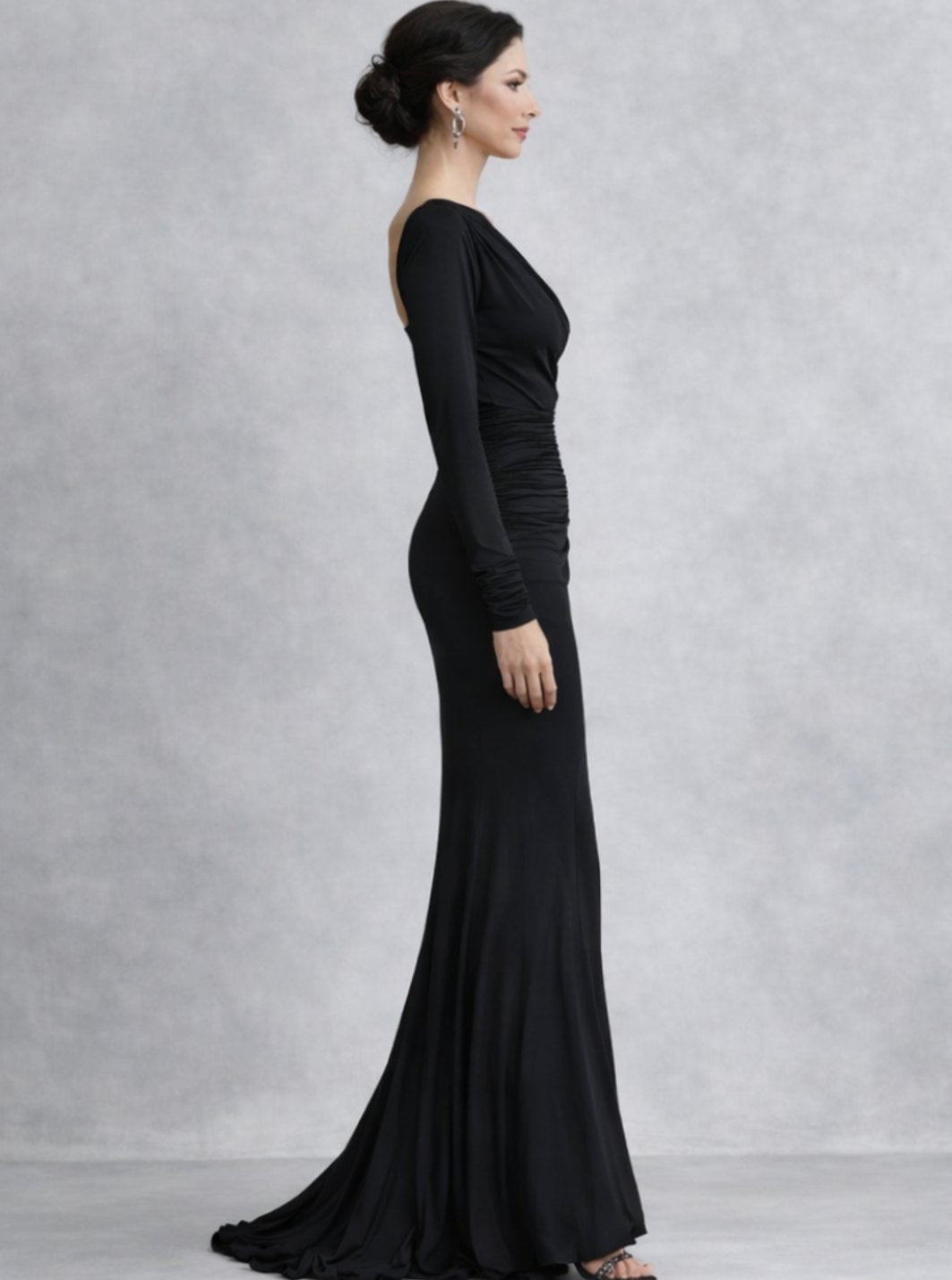 Pauline | Women's One Shoulder Ruched Maxi Dress