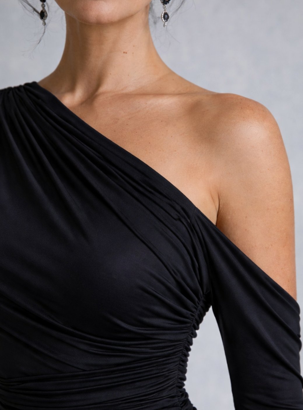 Pauline | Women's One Shoulder Ruched Maxi Dress