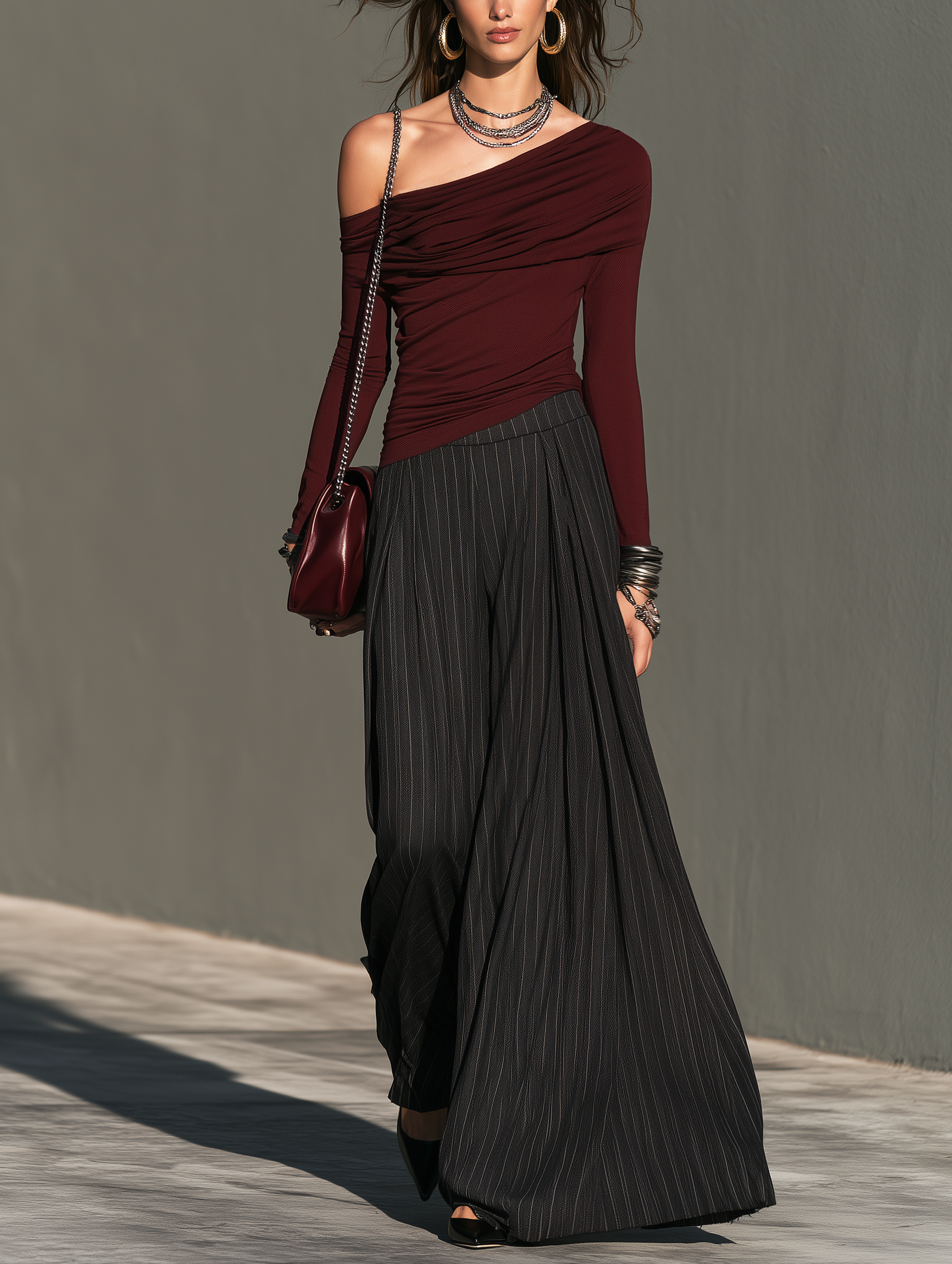 Thelma | Women's One-Shoulder Top and Trouser Two-Piece Set