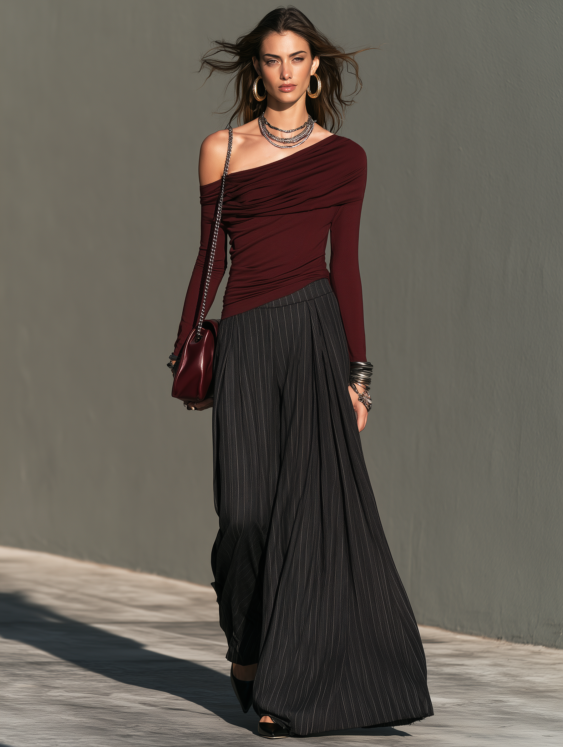 Thelma | Women's One-Shoulder Top and Trouser Two-Piece Set