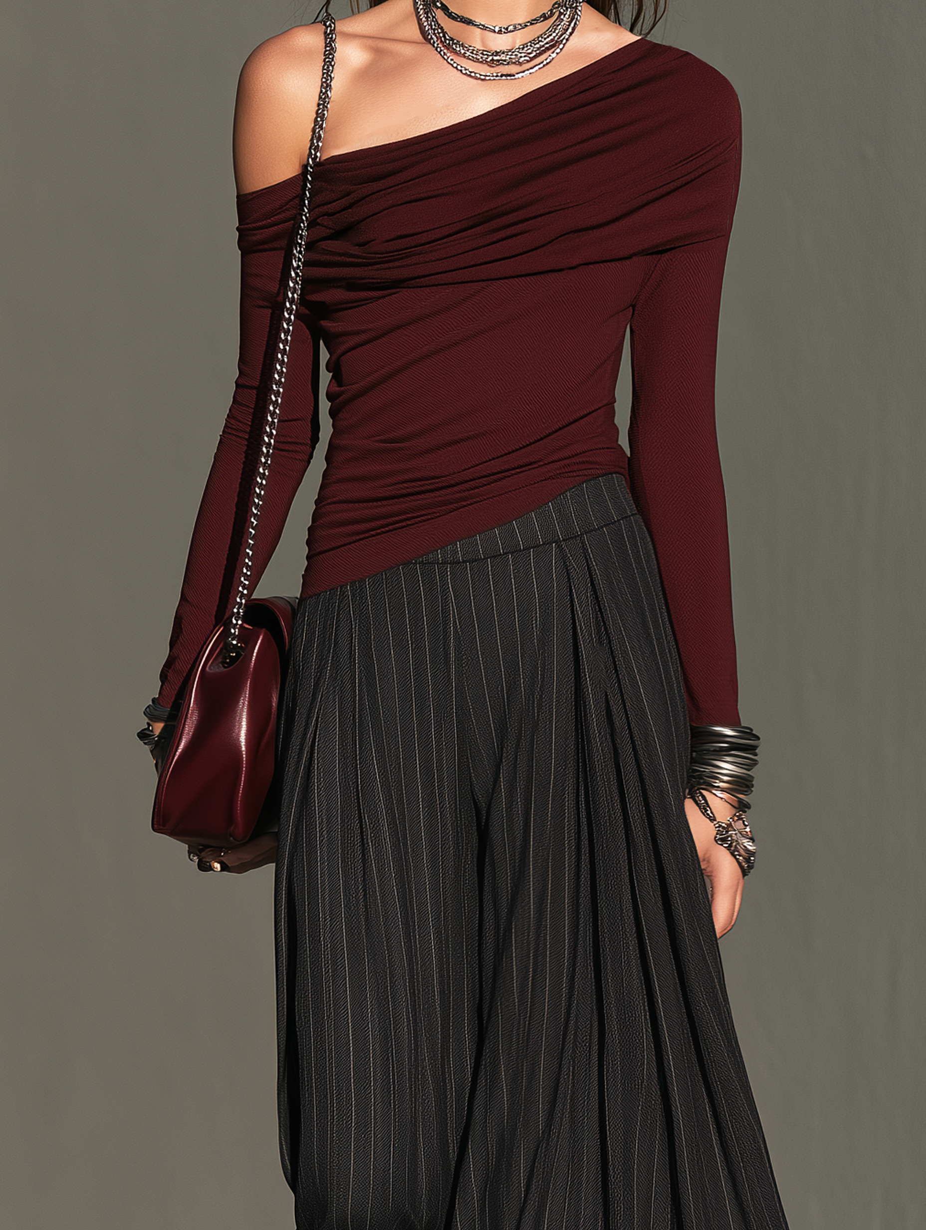 Thelma | Women's One-Shoulder Top and Trouser Two-Piece Set