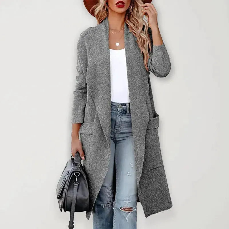 Valerie-Ingrid | Women's Open Front Longline Cardigan with Pockets
