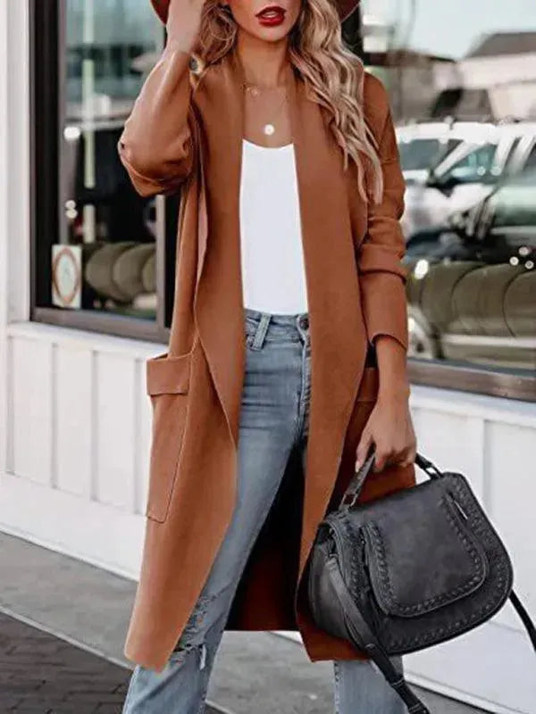 Valerie-Ingrid | Women's Open Front Longline Cardigan with Pockets