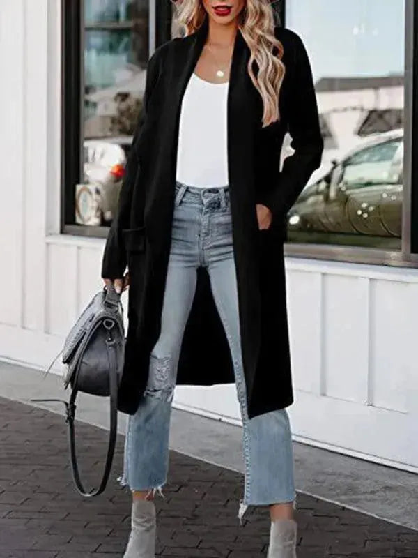 Valerie-Ingrid | Women's Open Front Longline Cardigan with Pockets
