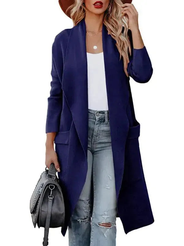 Valerie-Ingrid | Women's Open Front Longline Cardigan with Pockets