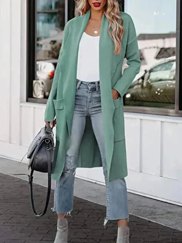 Valerie-Ingrid | Women's Open Front Longline Cardigan with Pockets