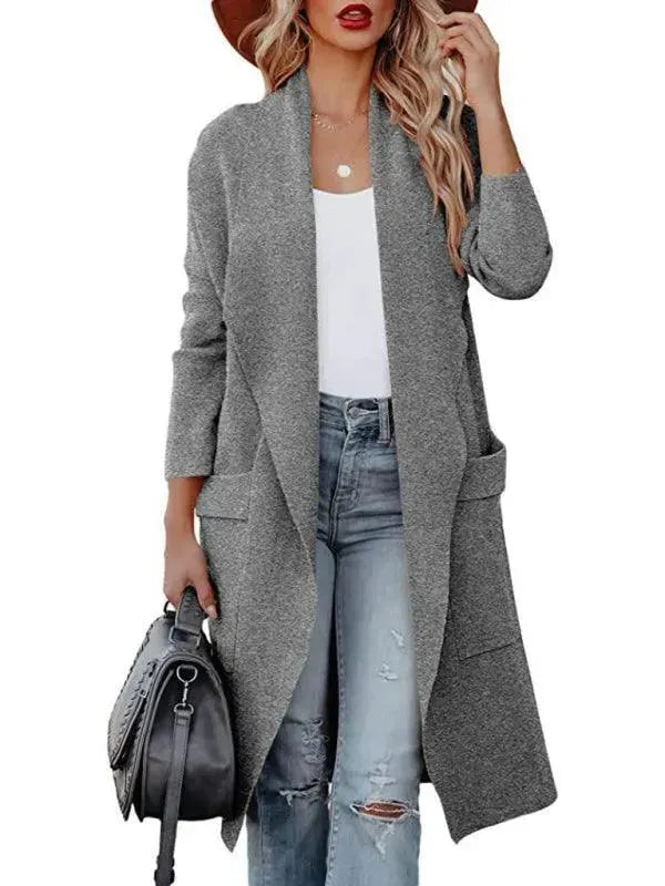 Valerie-Ingrid | Women's Open Front Longline Cardigan with Pockets