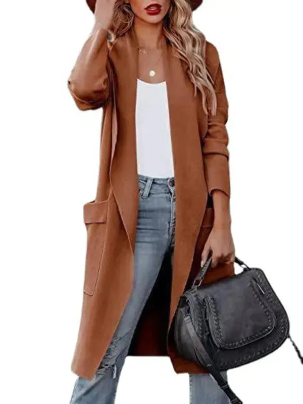 Valerie-Ingrid | Women's Open Front Longline Cardigan with Pockets