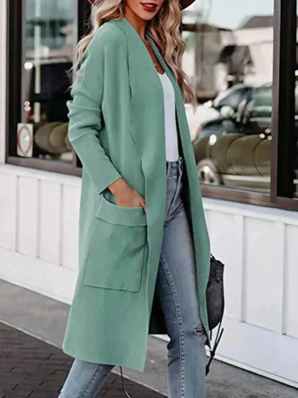 Valerie-Ingrid | Women's Open Front Longline Cardigan with Pockets