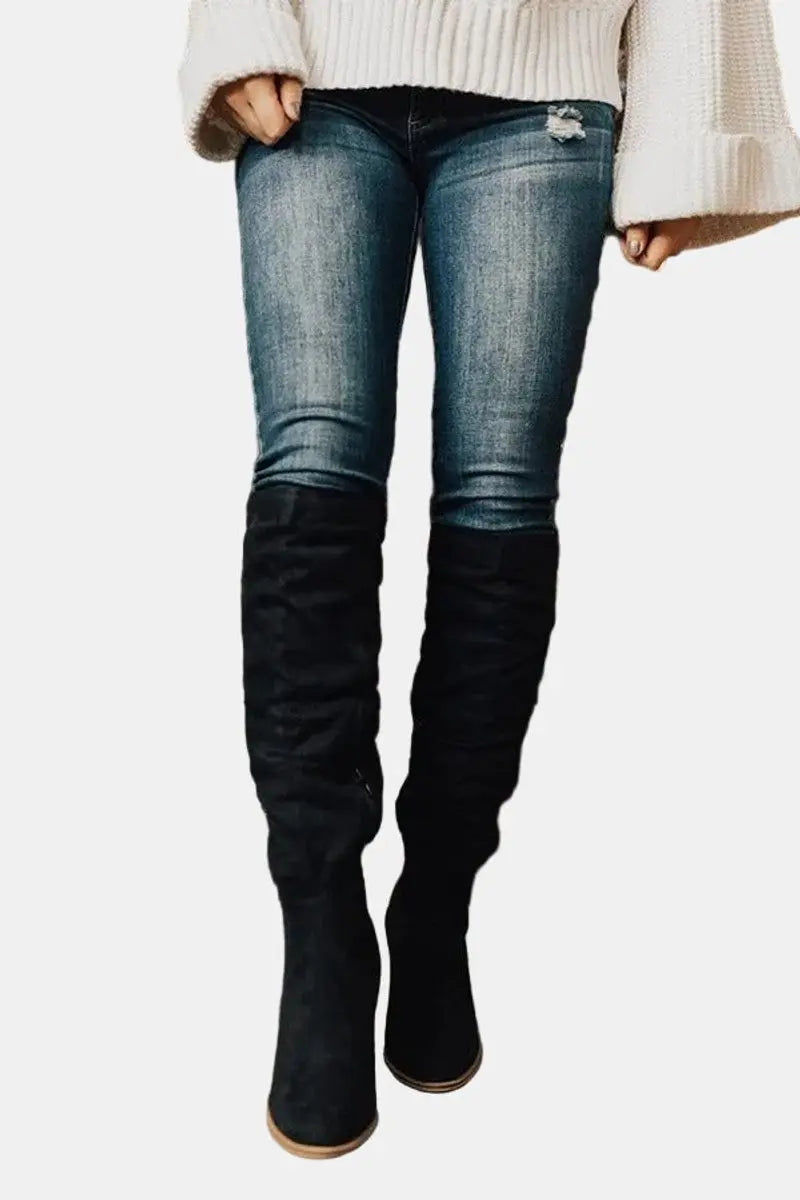 Sigrid | Women's Over-the-Knee Block Heel Suede Boots