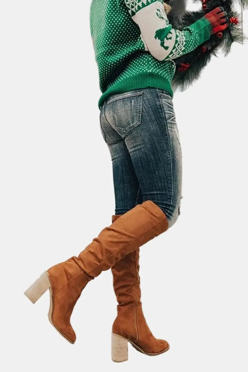 Sigrid | Women's Over-the-Knee Block Heel Suede Boots