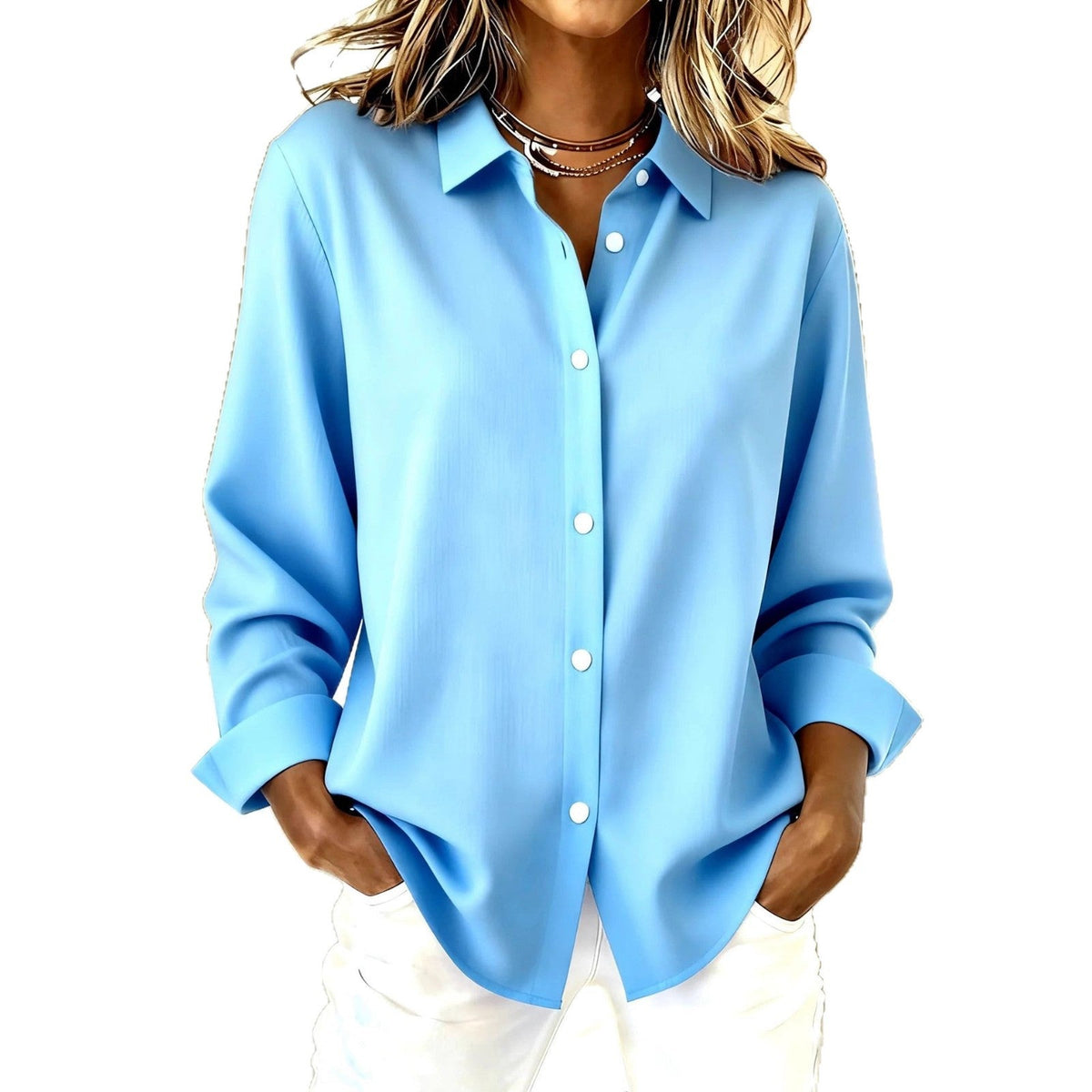 Estelle-Nella | Women's Oversized Collared Blouse