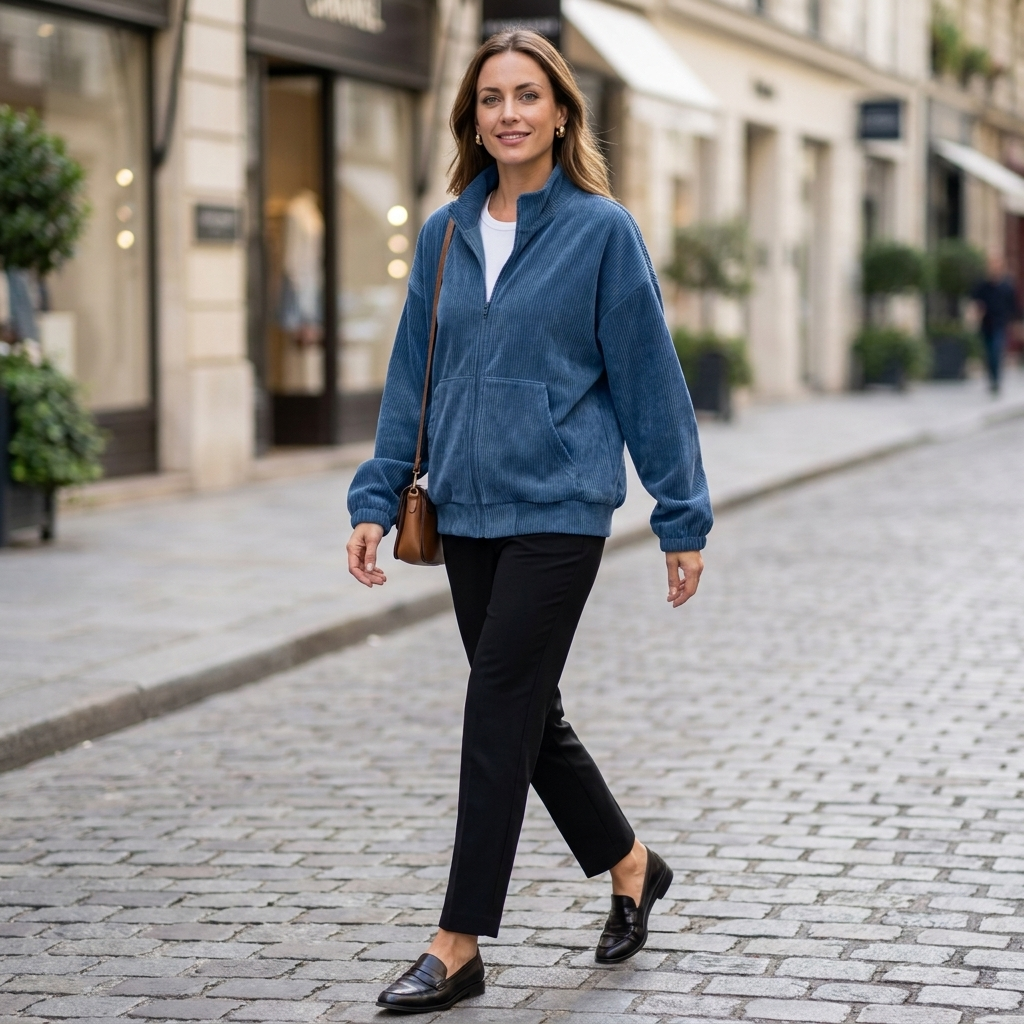 Rhea-Lucille | Women's Oversized Corduroy Zip Jacket