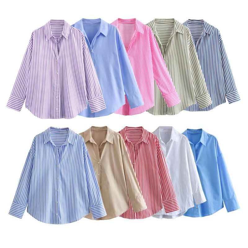 Edith-Josephine | Women's Oversized Dropped-Shoulder Shirt Blouse