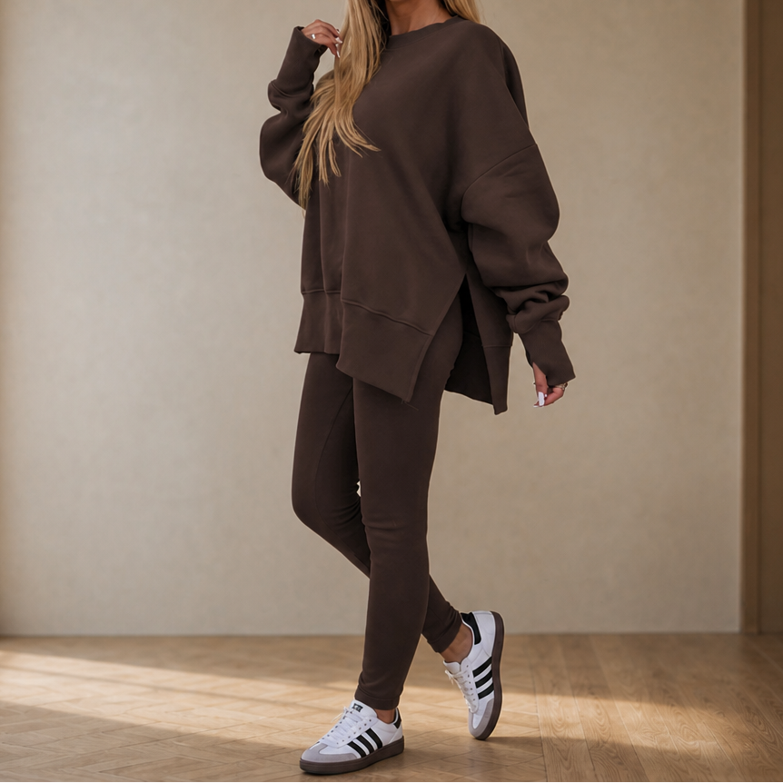 Maureen | Women's Oversized Fleece Sweatshirt & Leggings Set