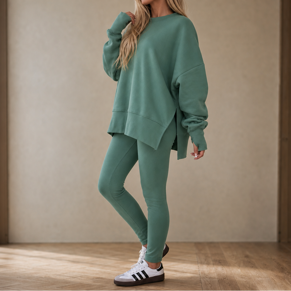 Maureen | Women's Oversized Fleece Sweatshirt & Leggings Set