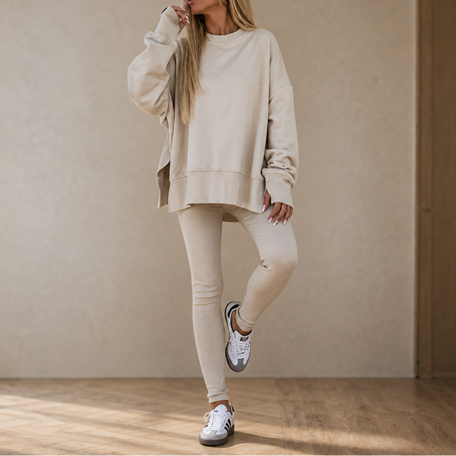 Maureen | Women's Oversized Fleece Sweatshirt & Leggings Set