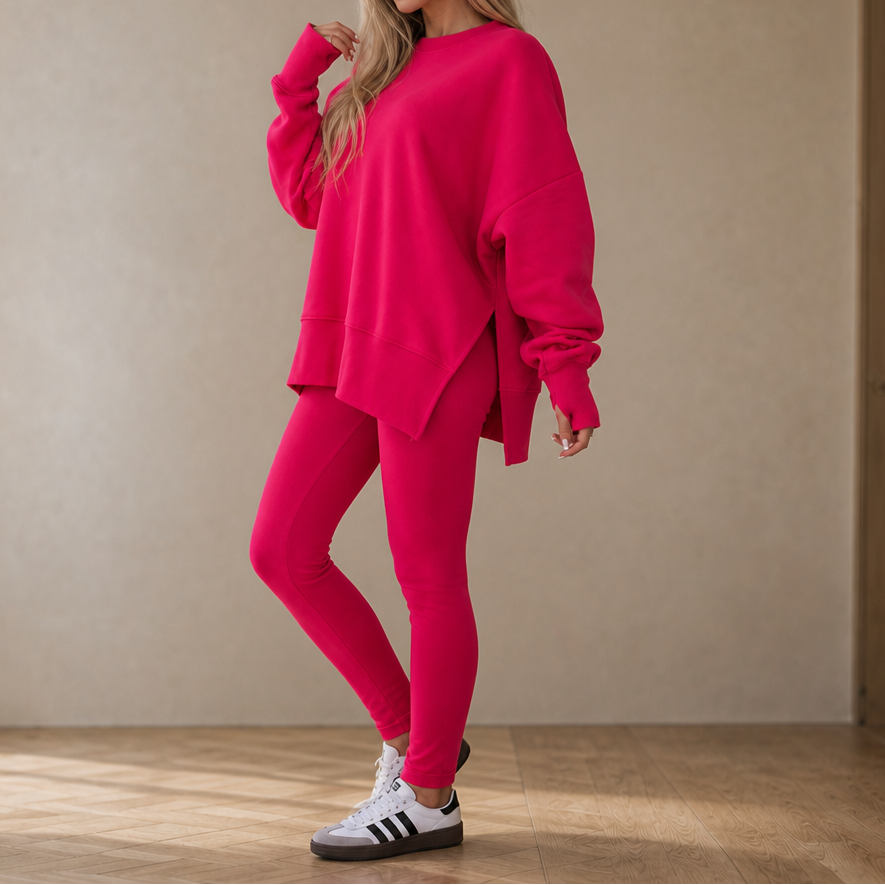 Maureen | Women's Oversized Fleece Sweatshirt & Leggings Set