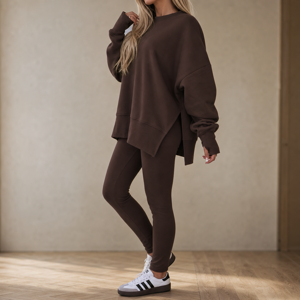 Maureen | Women's Oversized Fleece Sweatshirt & Leggings Set