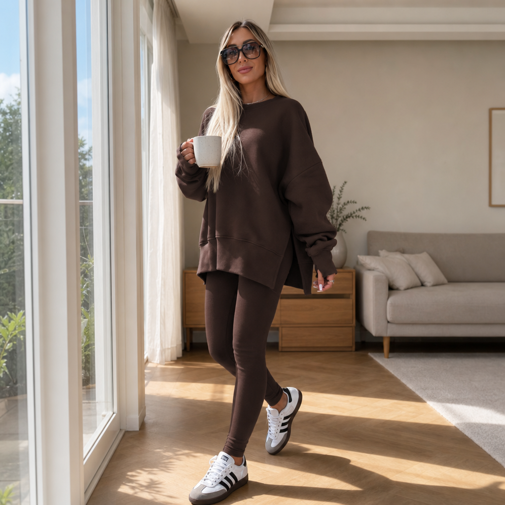 Maureen | Women's Oversized Fleece Sweatshirt & Leggings Set
