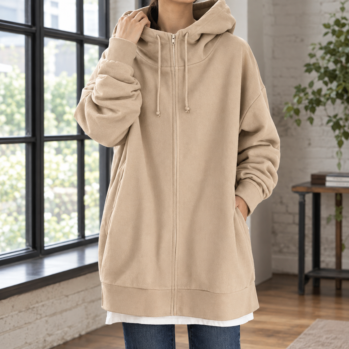 Nadine | Women's Oversized Full-Zip Hoodie