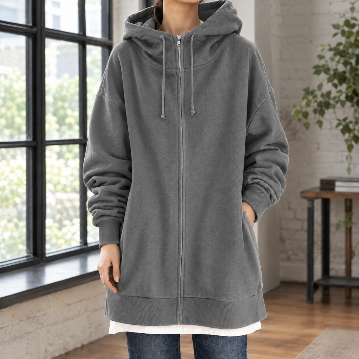 Nadine | Women's Oversized Full-Zip Hoodie