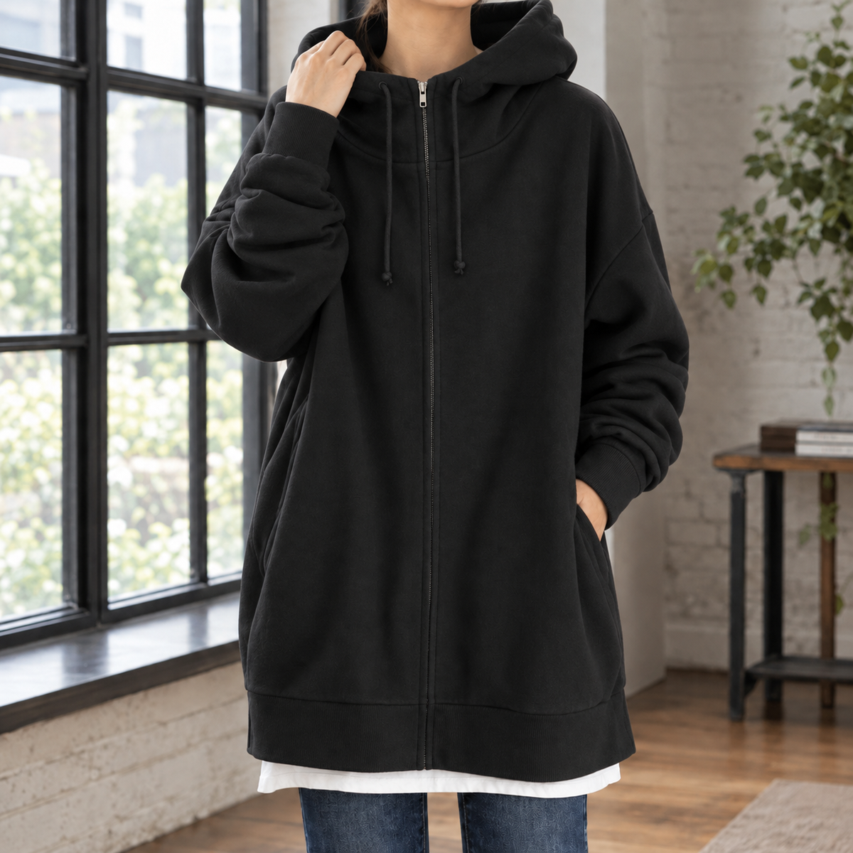 Nadine | Women's Oversized Full-Zip Hoodie