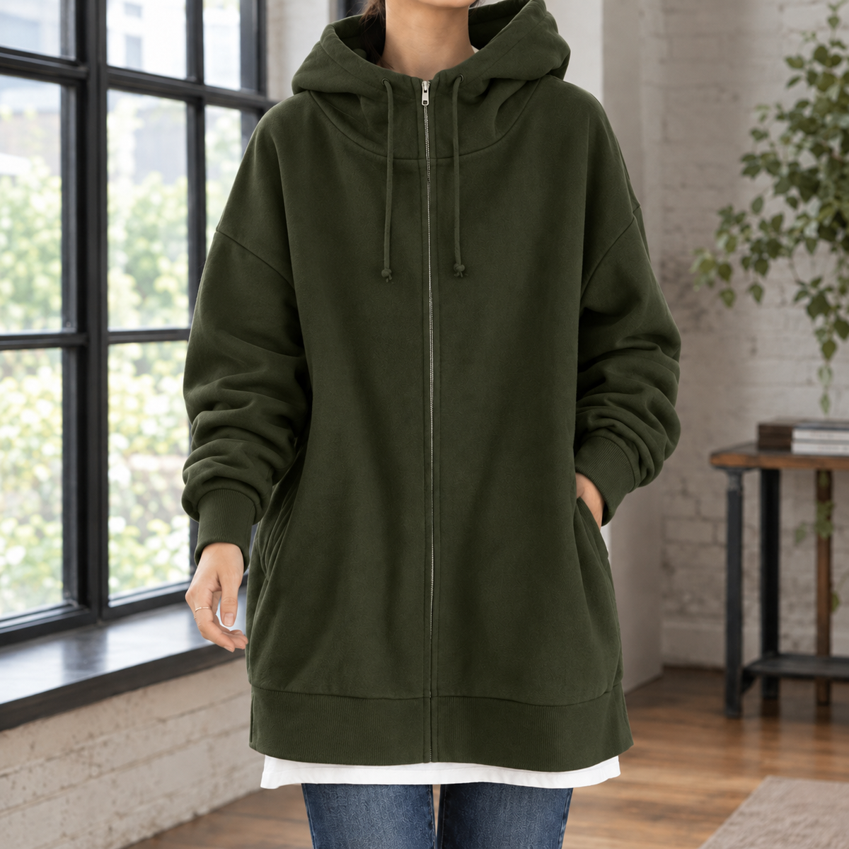 Nadine | Women's Oversized Full-Zip Hoodie