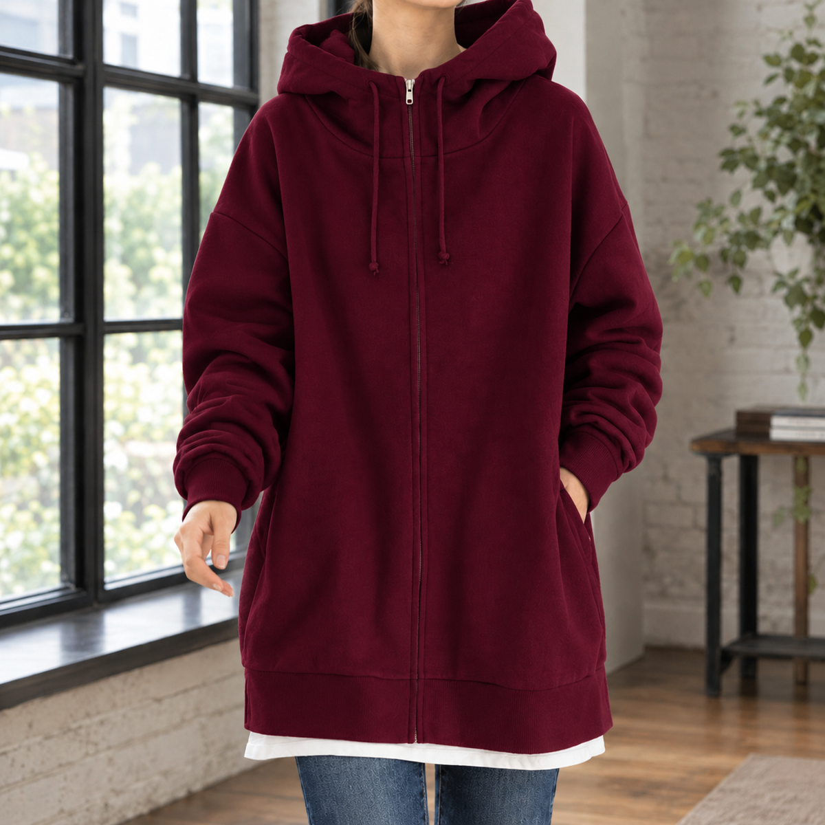 Nadine | Women's Oversized Full-Zip Hoodie