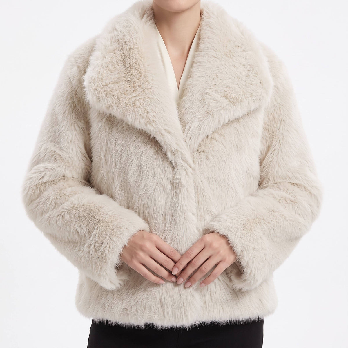 Rosemary-Nella | Women's Oversized Shaggy Cropped Jacket