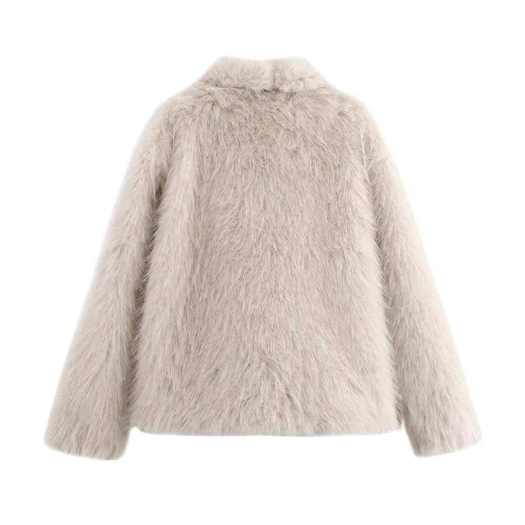 Rosemary-Nella | Women's Oversized Shaggy Cropped Jacket