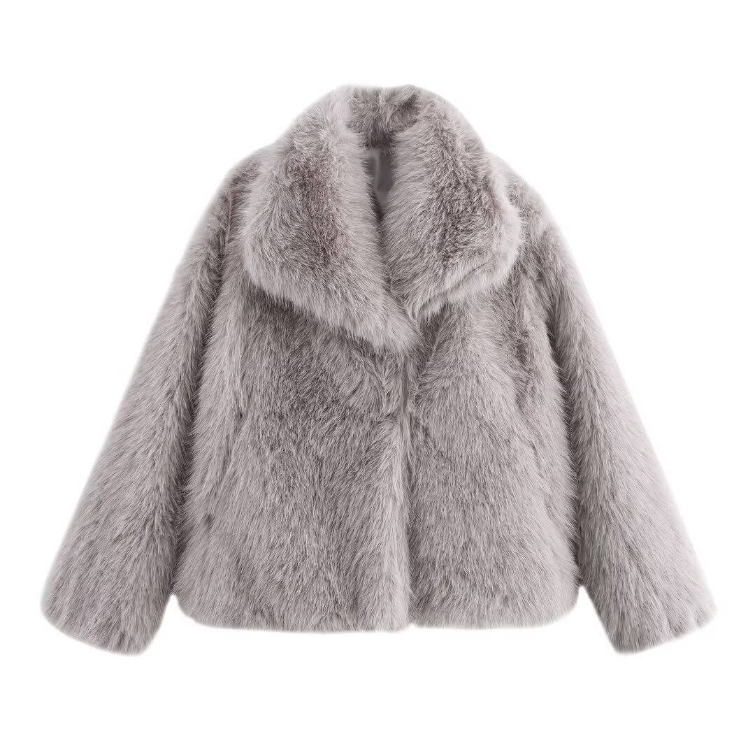 Rosemary-Nella | Women's Oversized Shaggy Cropped Jacket