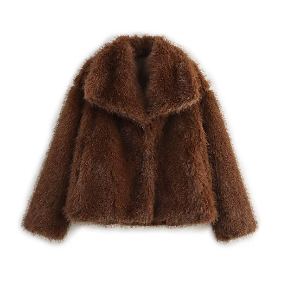 Rosemary-Nella | Women's Oversized Shaggy Cropped Jacket