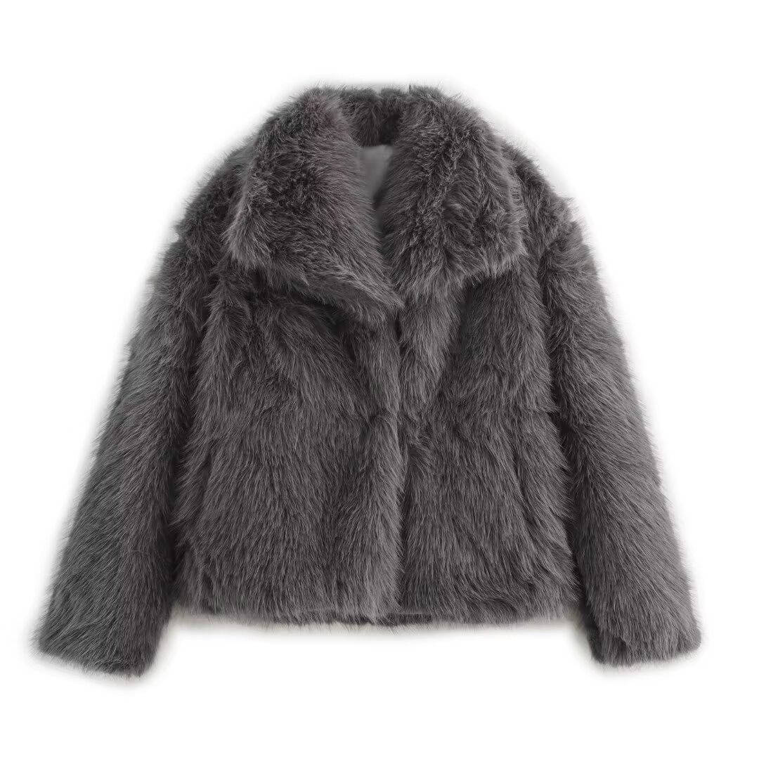 Rosemary-Nella | Women's Oversized Shaggy Cropped Jacket