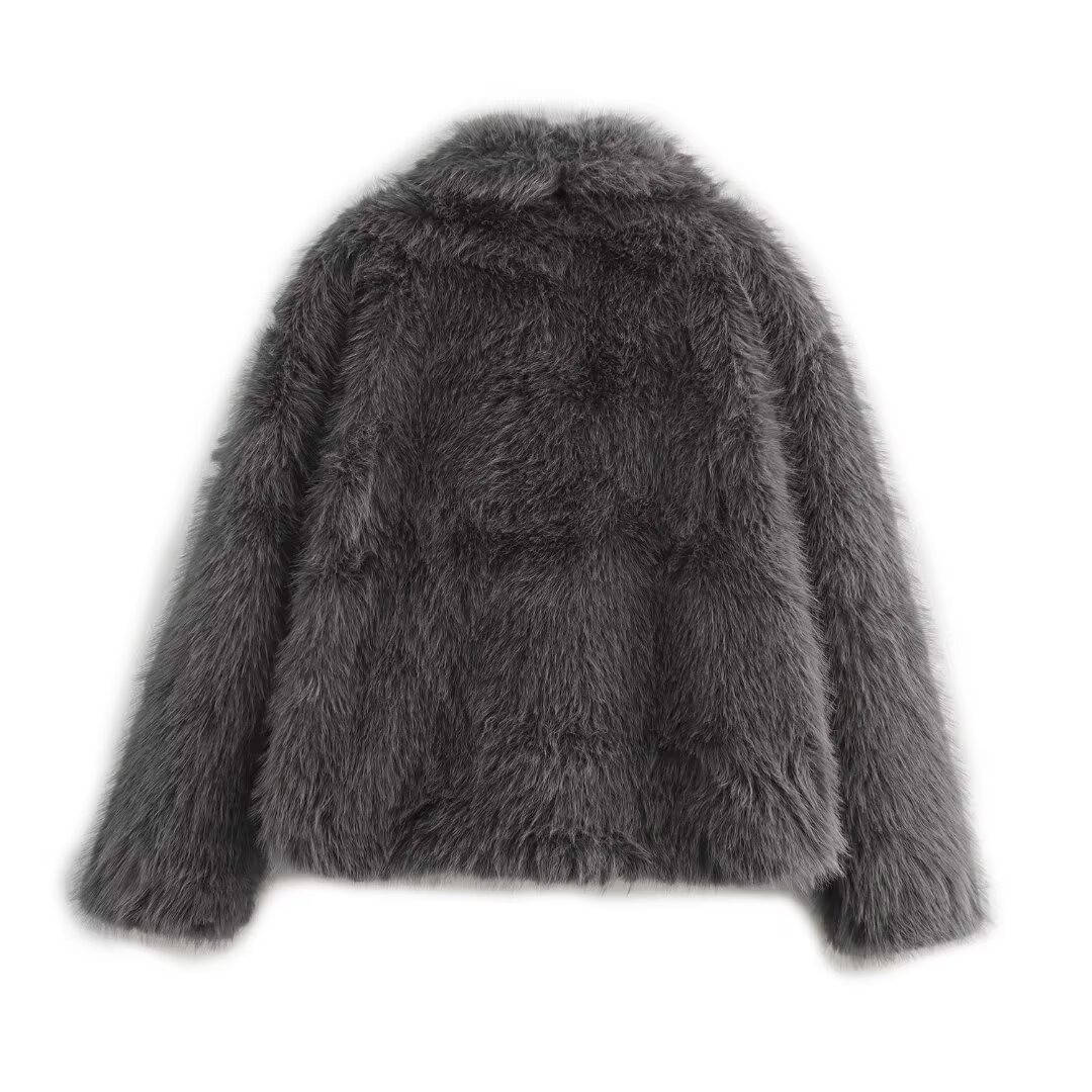 Rosemary-Nella | Women's Oversized Shaggy Cropped Jacket