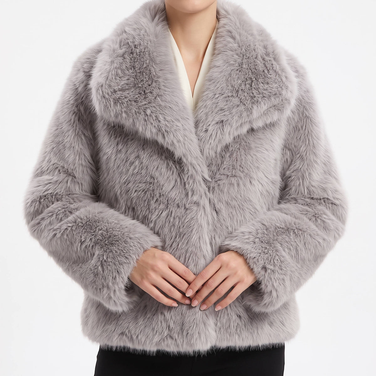 Rosemary-Nella | Women's Oversized Shaggy Cropped Jacket
