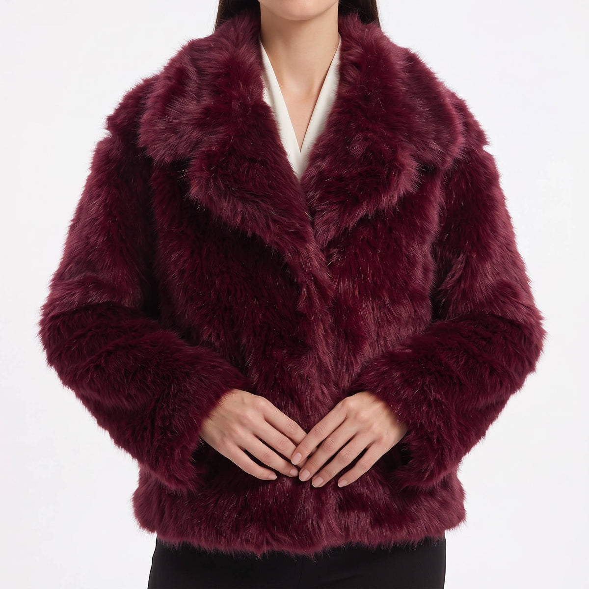 Rosemary-Nella | Women's Oversized Shaggy Cropped Jacket