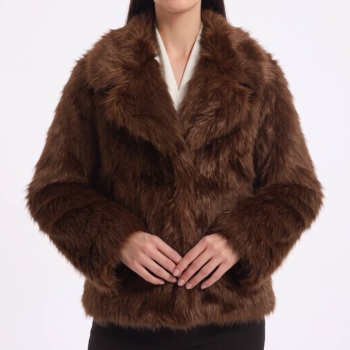 Rosemary-Nella | Women's Oversized Shaggy Cropped Jacket