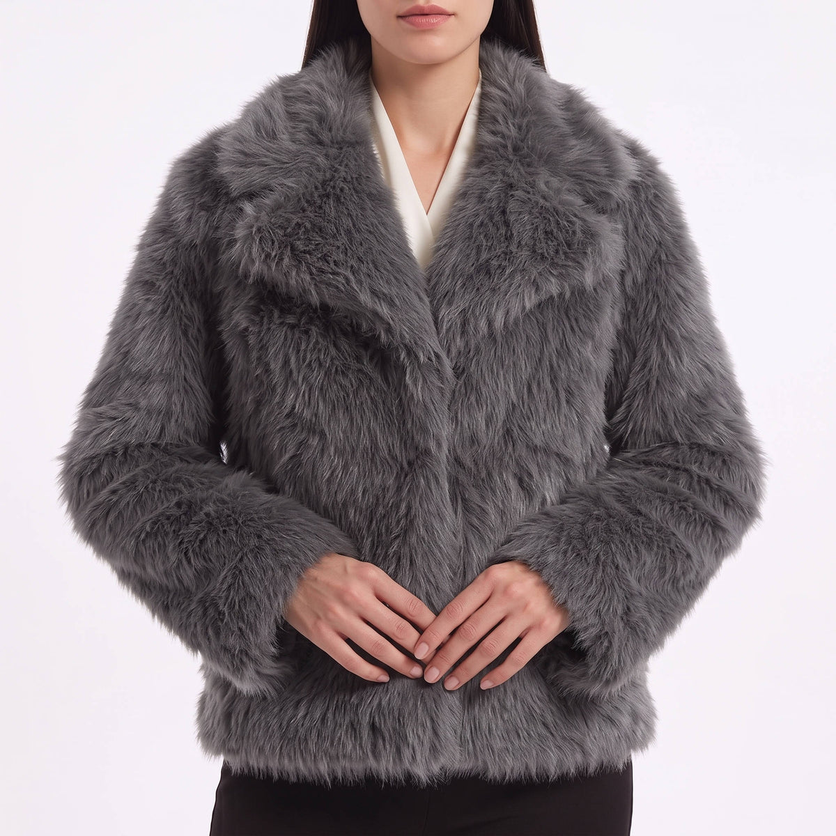 Rosemary-Nella | Women's Oversized Shaggy Cropped Jacket