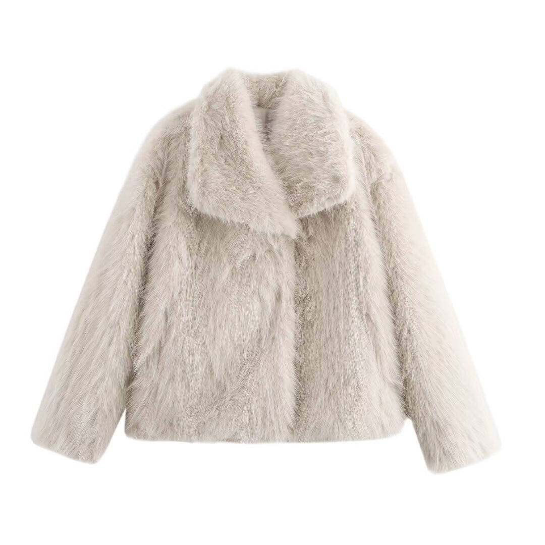 Rosemary-Nella | Women's Oversized Shaggy Cropped Jacket