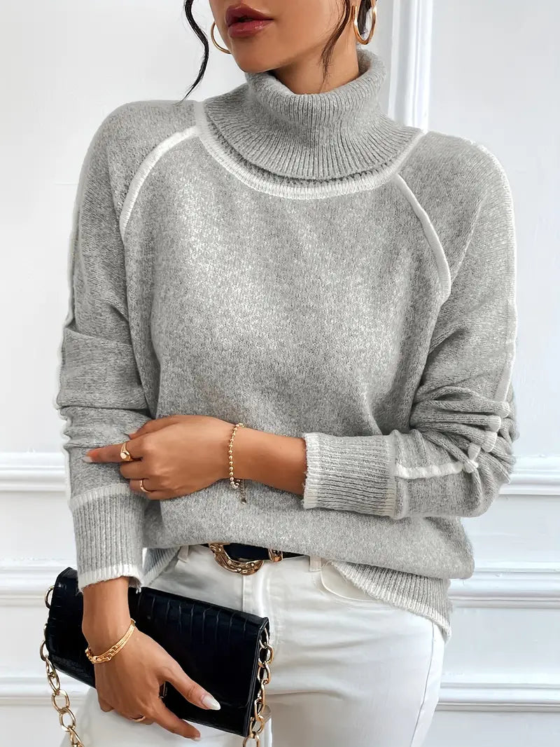 Ophelia-Silvia | Women's Oversized Turtleneck Sweater