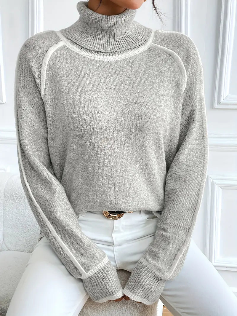 Ophelia-Silvia | Women's Oversized Turtleneck Sweater