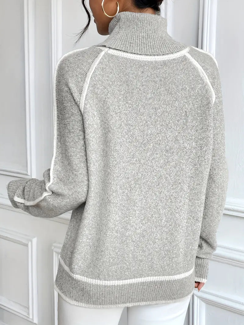Ophelia-Silvia | Women's Oversized Turtleneck Sweater