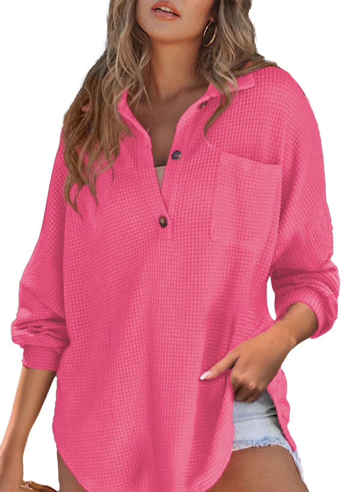 Paloma-Ursula | Women's Oversized Waffle Knit Shirt Tunic