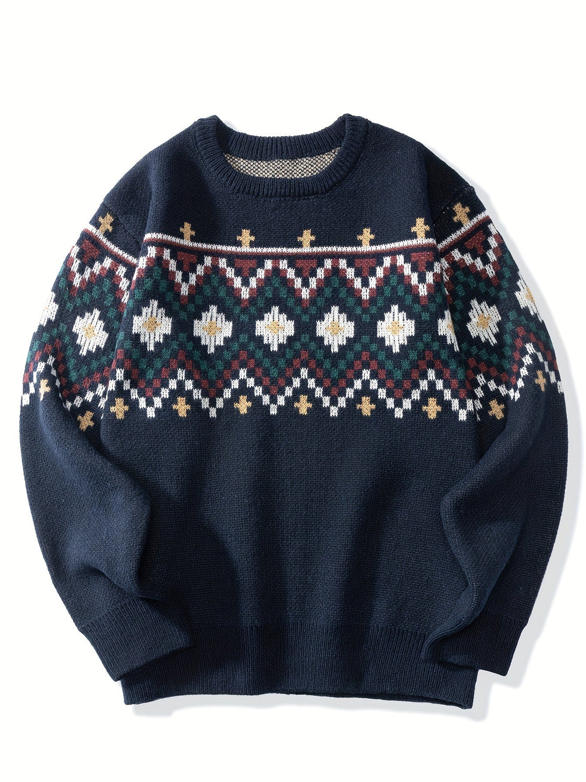Aurelia-Hazel | Women's Patterned Knit Roll Neck Jumper