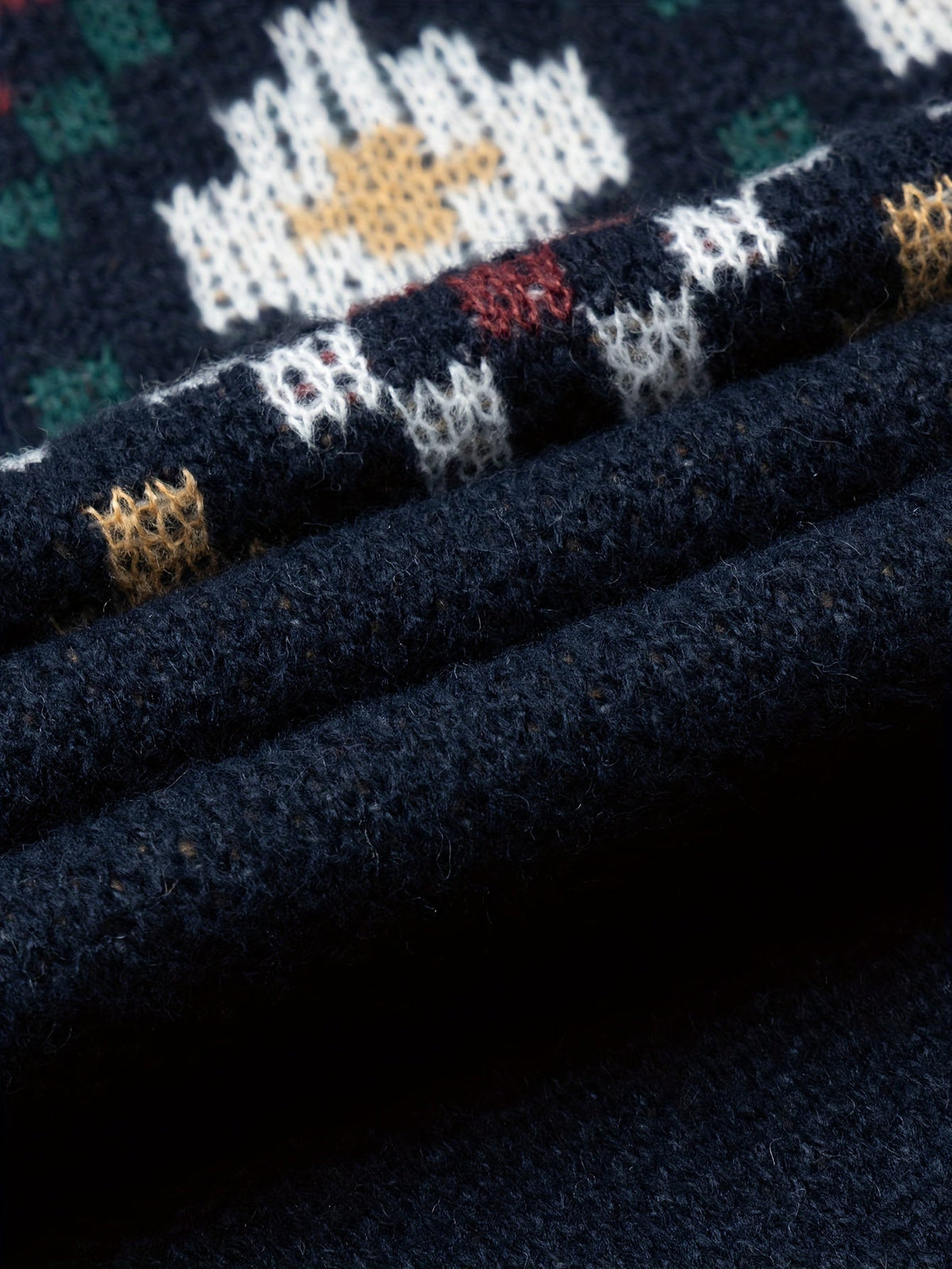 Aurelia-Hazel | Women's Patterned Knit Roll Neck Jumper