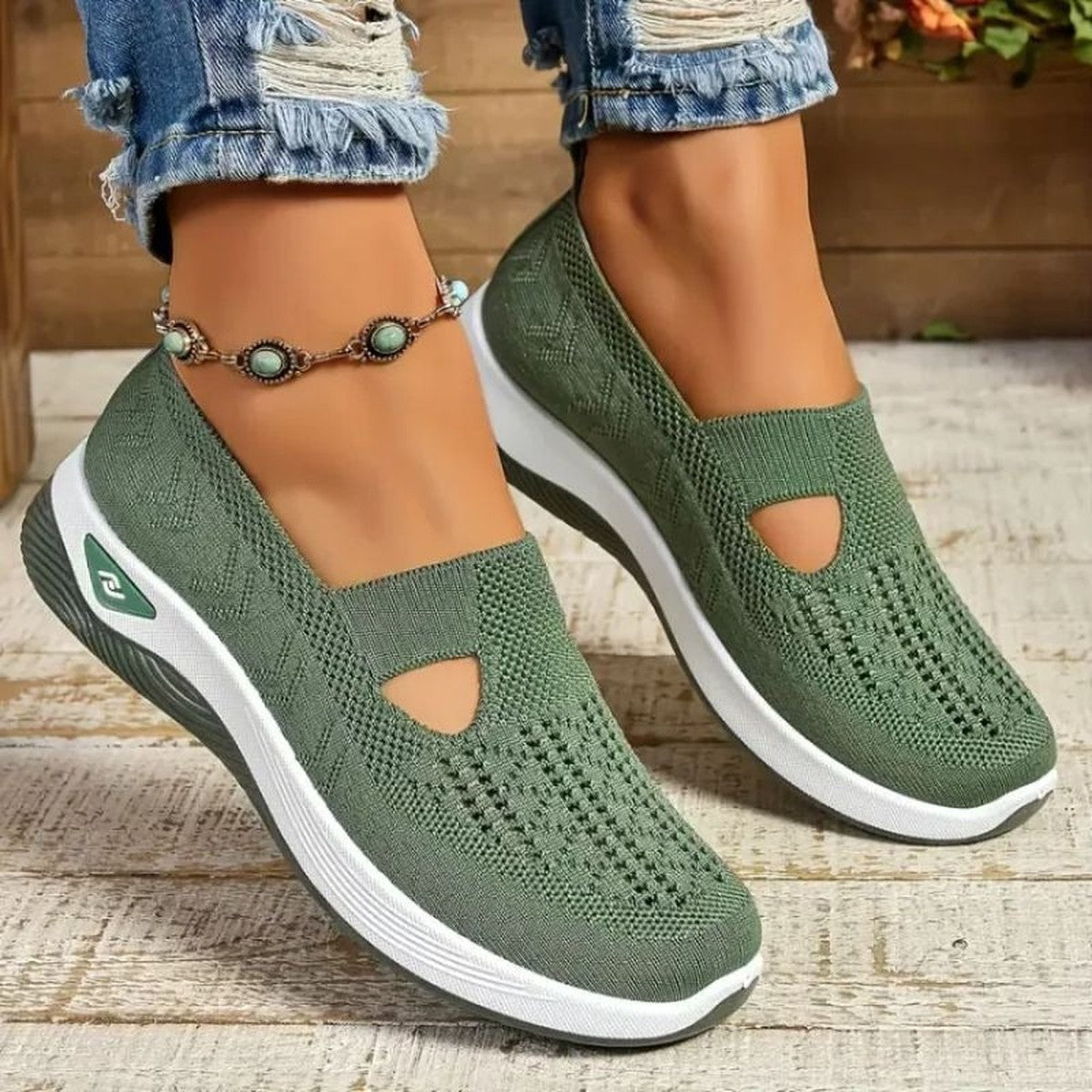 Zelda-Viola | Women's Platform Knit Walking Sneakers