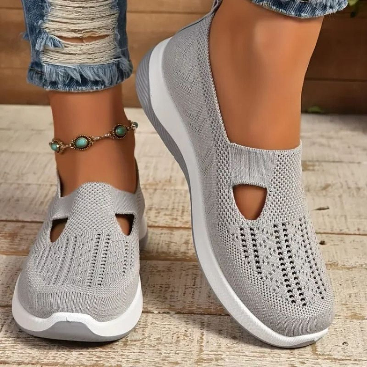 Zelda-Viola | Women's Platform Knit Walking Sneakers